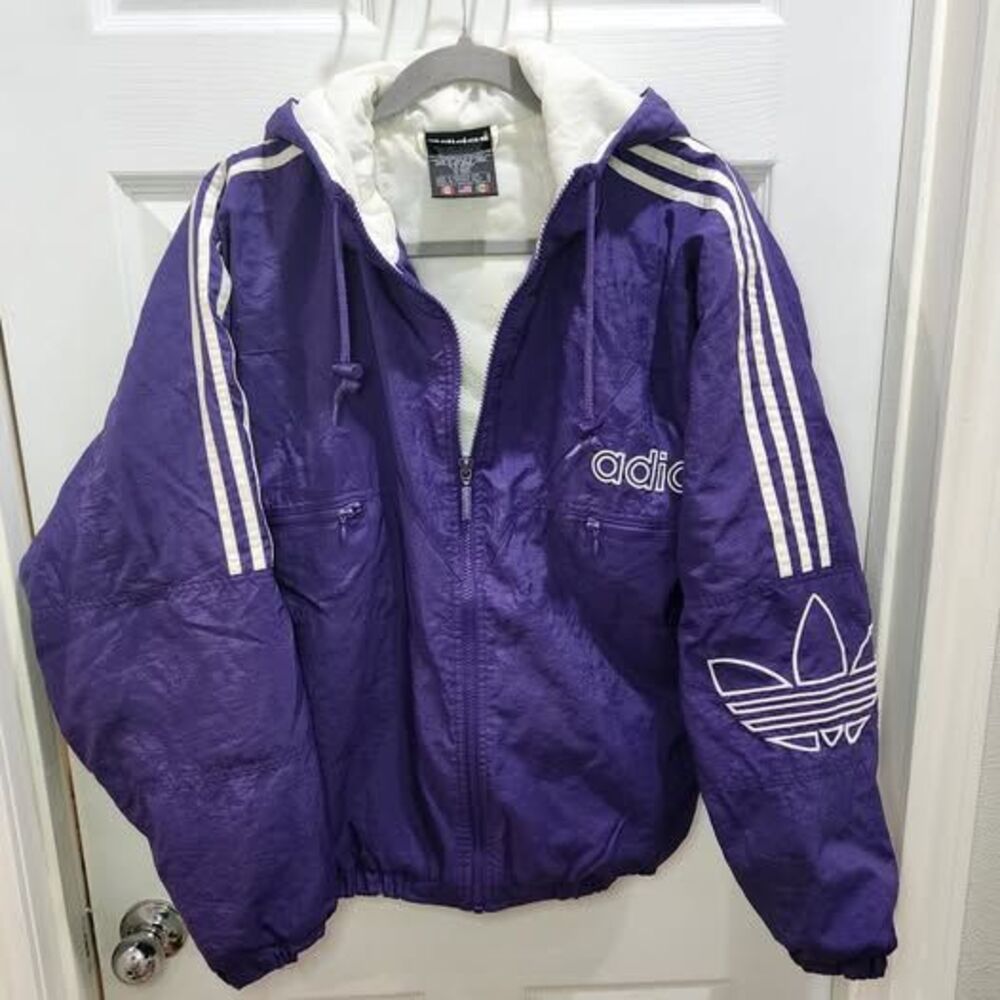 Vintage Adidas Purple Windbreaker Jacket Small